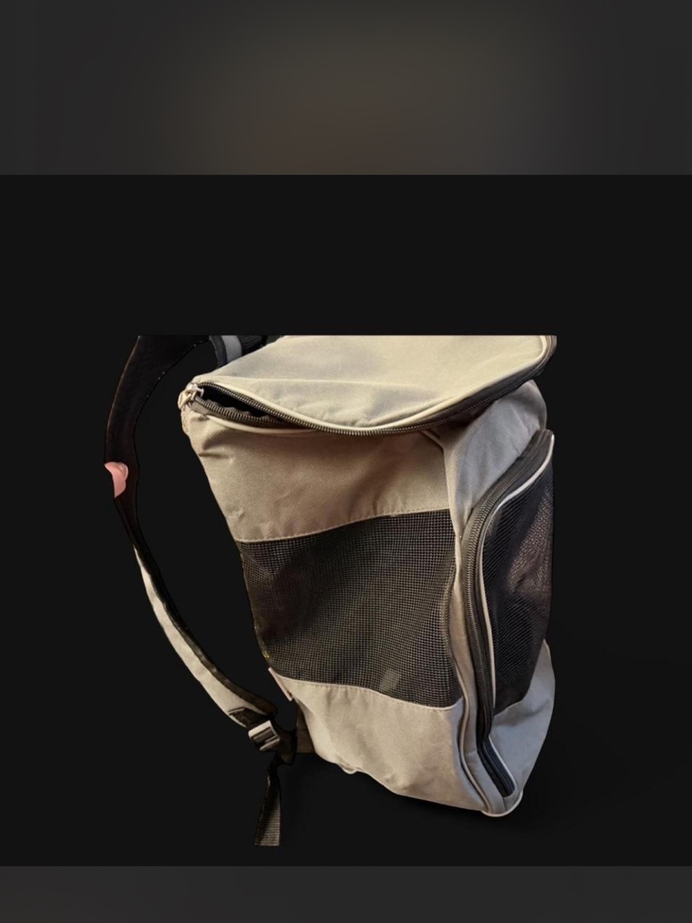 Pets Grey Canvas convertible travel carrier/ Backpack